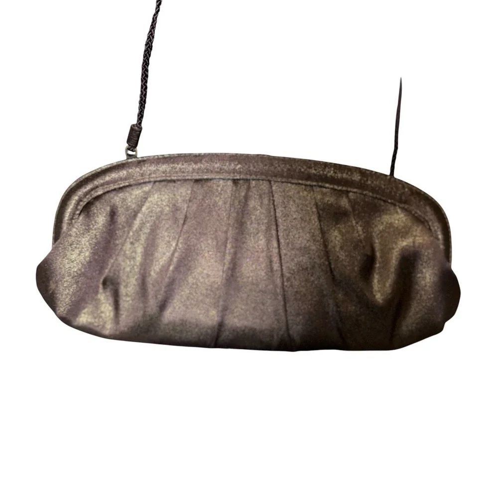 La Regale Evening Bag Womens Small‎ Brown Excellent Iridescent Clutch